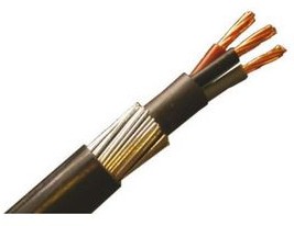 1964718, Mains Cable 3x 2.5mm² Annealed Copper SY Steel Shield 1kV 100m Black