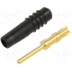 1 mm plug, solder connection, 0.25 mm², black, 22.2602-21