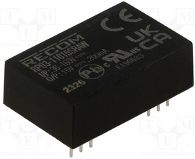 RP03-11015SRAW, Isolated DC/DC Converters - Through Hole 3W 36-160Vin 15Vout 200mA