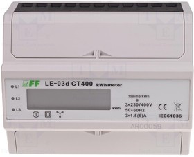 LE03D-CT400, Счетчик электроэнергии; цифровой,монтажный; на DIN-рейку; IP20