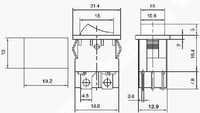 MIRS-201A-2C3 (красный), Переключатель с подсветкой ON-OFF (10A 125VAC ...
