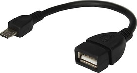 Фото 1/3 Кабель USB OTG 0,15 м, Micro USB штекер - USB A гнездо