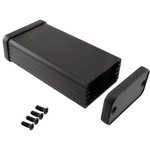 1455D802BK, 1455 Series Black Aluminium Enclosure, IP54, Black Lid, 80 x 45 x 25mm