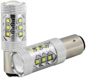 Фото 1/2 LED лампа (2 ШТ) P21W (BA15S-1156) 14SMD (2835) CREE WHITE, в габариты, поворотники
