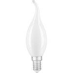 Лампа Filament Свеча на ветру 9W 590lm 3000К Е14 milky диммируемая LED 1/10/50 ...