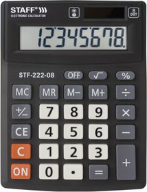 Фото 1/10 Калькулятор настольный PLUS STF-222, КОМПАКТНЫЙ 138x103мм , 8 разрядов, двойн.питание, 250418