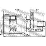 0111-kdj95, ШРУС ВНУТРЕННИЙ 24x47x27 (TOYOTA LAND CRUISER PRADO 90 1996-2002) FEBEST