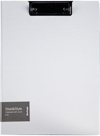 Фото 1/2 Папка-планшет с зажимом Steel&Style A4, пластик полифом, белая PPf_93004