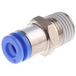 KQ2H08-01NS, KQ2 Series Straight Threaded Adaptor, R 1/8 Male to Push In 8 mm ...
