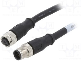 BU-1404940, Соединительный кабель; M12; PIN: 12; 5м; вилка; 30ВAC; 1,5А; PUR