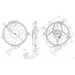 0090140001, Вентилятор радиатора 385 mm CitroenBerlingo, XsaraPicasso ...