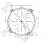 0090140004, Вентилятор радиатора 350 W, 317 mm (с рамкой) 2 PINS CITROEN C2 (JM) ...