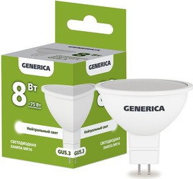 Фото 1/10 Лампа светодиодная MR16 софит 8Вт 230В 4000К GU5.3 LL-MR16-08-230-40-GU5-G