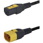 Extension line, International, C14-plug, straight on C13 jack, straight ...