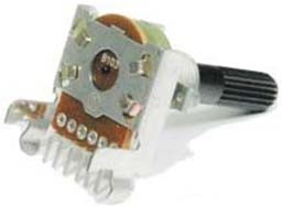 Резистор переменный, поворотный 20кОм, линейность A, ширина 16мм, вал и размеры Y6x21,5, F-168K
