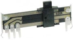Резистор переменный, движковый 100кОм, линейность B, ширина 42мм, вал и размеры 4C5x4, F-202G
