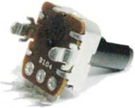 Резистор переменный, поворотный 50кОм, линейность B, ширина 14мм, вал и размеры F6x7, YRV-R1214N