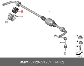 37126771939, Втулка стабилизатора заднего Dynamic Drive BMW: E70/71