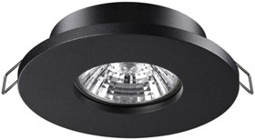 Фото 1/2 Novotech 370801 SPOT NT22 черный Светильник встраиваемый влагозащищенный IP44 GU10 50W 220V AQUA