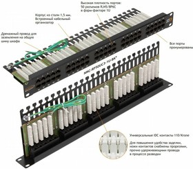 Патч-панель NIKOMAX NMC-RP50UC3-1U-BK