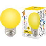 Лампа декоративная светодиодная LED-G45-1W/ YELLOW/E27/FR/С UL-00005649