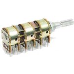 Резистор переменный, поворотный 500кОм, линейность B, ширина 16мм, вал и размеры KC6x25, F-16KJ6