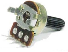 Резистор переменный, поворотный 100кОм, линейность B, ширина 16мм, вал и размеры Y6x25, F-162KP
