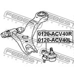 0120-ACV40L, 0120ACV40L_опора шаровая левая!\ Toyota Camry 2.0 16V/2.4 16V/3.5 24V 06