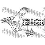 0120MCV30R, Опора шаровая TOYOTA CAMRY ACV30 01-06