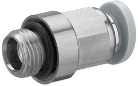 2121006140, QR1-S-RPN Series Straight Fitting, G 1/4 Male to Push In 6 mm, Threaded Connection Style