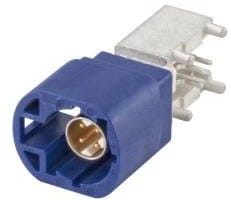 D4S20L-40MA5-C, RF Connectors / Coaxial Connectors Right Angle Plug PCB w/Housing T&R Blue