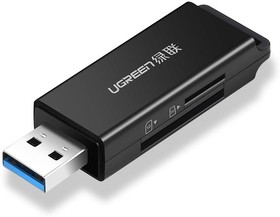 Фото 1/8 40752_, Картридер UGREEN CM104 (40752) USB 3.0 to TF + SD Dual Card Reader/черный