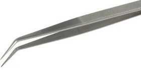 122.SA.1, Tweezers Multi-Purpose Stainless Steel Bent / Fine / Serrated 150mm
