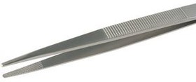 121.SA.1, Tweezers Multi-Purpose Stainless Steel Round / Serrated / Strong 160mm