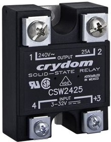 Фото 1/3 CSW2410, Solid State Relays - Industrial Mount PM IP00 SSR 280Vac 10A,3-32Vdc,ZC