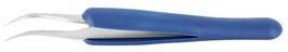 7.SA.DR.0, Tweezers with Rubber Grip ESD Stainless Steel Bent / Fine / Sharp 115mm