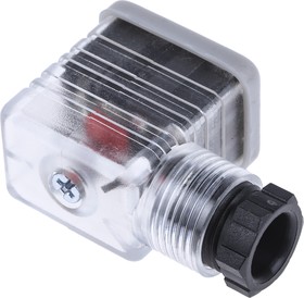 Фото 1/4 2P+E DIN 43650 B, Female Solenoid Valve Connector with Indicator Light, 24 V dc Voltage
