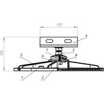 Кровельная опора с горизонтальным кронштейном solid foot 350x350 04.031