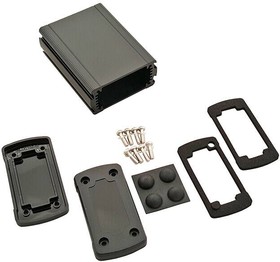 EXN-23351-BKP, Enclosures, Boxes, & Cases Extruded Aluminum Enclosure Black with Plastic Cover (1.4 X 2.7 X 3.5 In)
