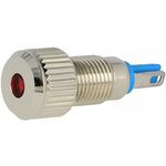 GQ8F-D/R/12, Индикат.лампа: LED, плоский, 12ВDC, Отв: d8мм, IP67, под пайку