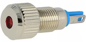 Фото 1/2 GQ8F-D/R/12, Индикат.лампа: LED, плоский, 12ВDC, Отв: d8мм, IP67, под пайку