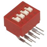 BD04AV, Переключатель: DIP-SWITCH, Кол-во секций: 4, OFF-ON, 0,025A/25ВDC