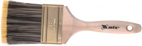 Фото 1/3 83226, Кисть плоская 3", жесткая золотистая искусственная щетина, деревянная ручка