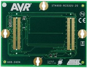 Фото 1/2 ATSTK600-RC20, Маршрутная карта, 32-выводный микроконтроллер megaAVR в гнезде TQFP, используется с Atmel STK6000