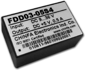 FDD03-05S4, DC/DC преобразователь, 3Вт, вход 9-36В, выход 5В/500мА