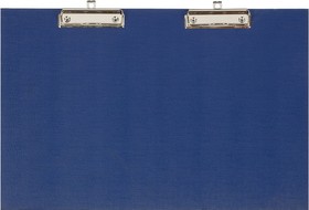 Фото 1/4 Папка-планшет A3 горизонтальный, с двумя зажимами синий 1202807