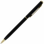 Ручка подарочная шариковая BRAUBERG "Slim Black", корпус черный, узел 1 мм ...