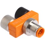 ASBS2M12-5 P11, Tee 5 Pole M12 Socket to 5 Pole Plug Adapter
