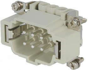 Фото 1/2 CNEM 06 T, Разъем HDC, "папа", PIN 6, конфигурация выводов 6+PE, размер 44.27, 16А, 500В, с защитой провода