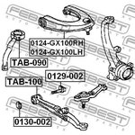 0124-GX100LH, 0124-GX100LH_рычаг передний верхний левый!\ Toyota Mark ...